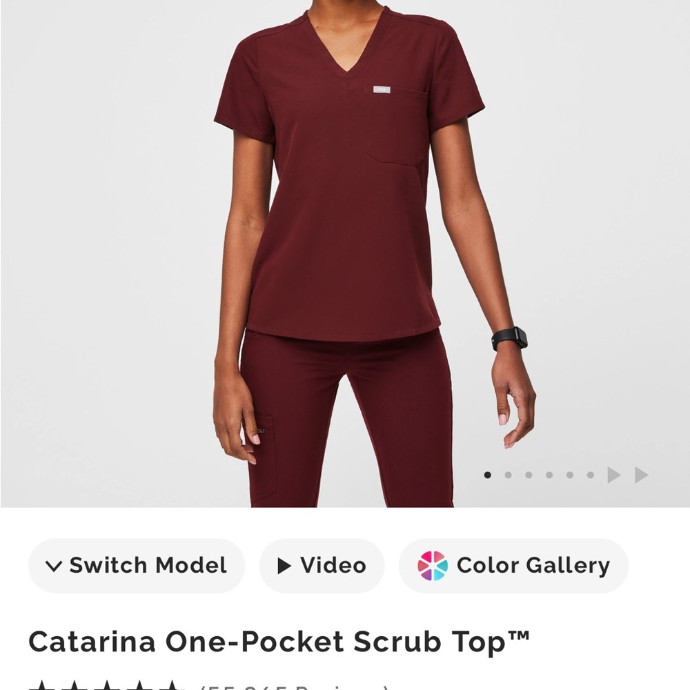 Women's Burgundy Figs Scrub Set